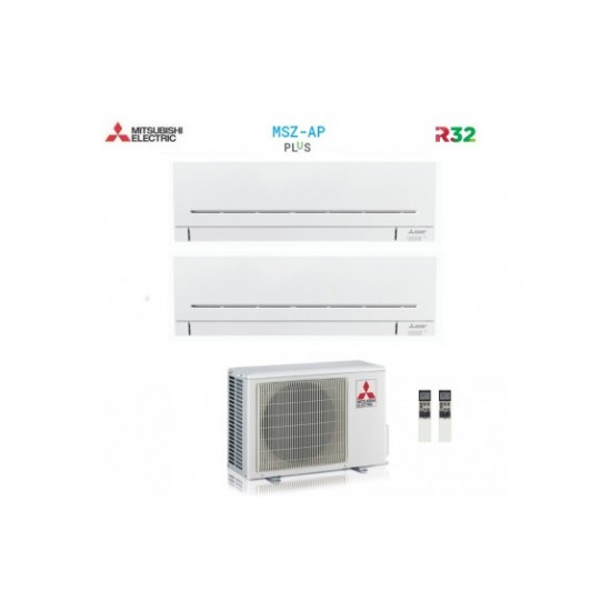 Climatizzatore condizionatore mitsubishi electric dual split inverter serie ap-vgk 9+12 con mxz-2f42vf2 r-32 wi-fi integrato 9000+12000