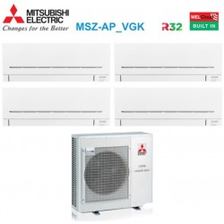 Climatizzatore condizionatore mitsubishi electric quadri split inverter serie ap-vgk 9+9+9+18 con mxz-4f80vf2/3 r-32 wi-fi integrato 9000+9000+9000+18000